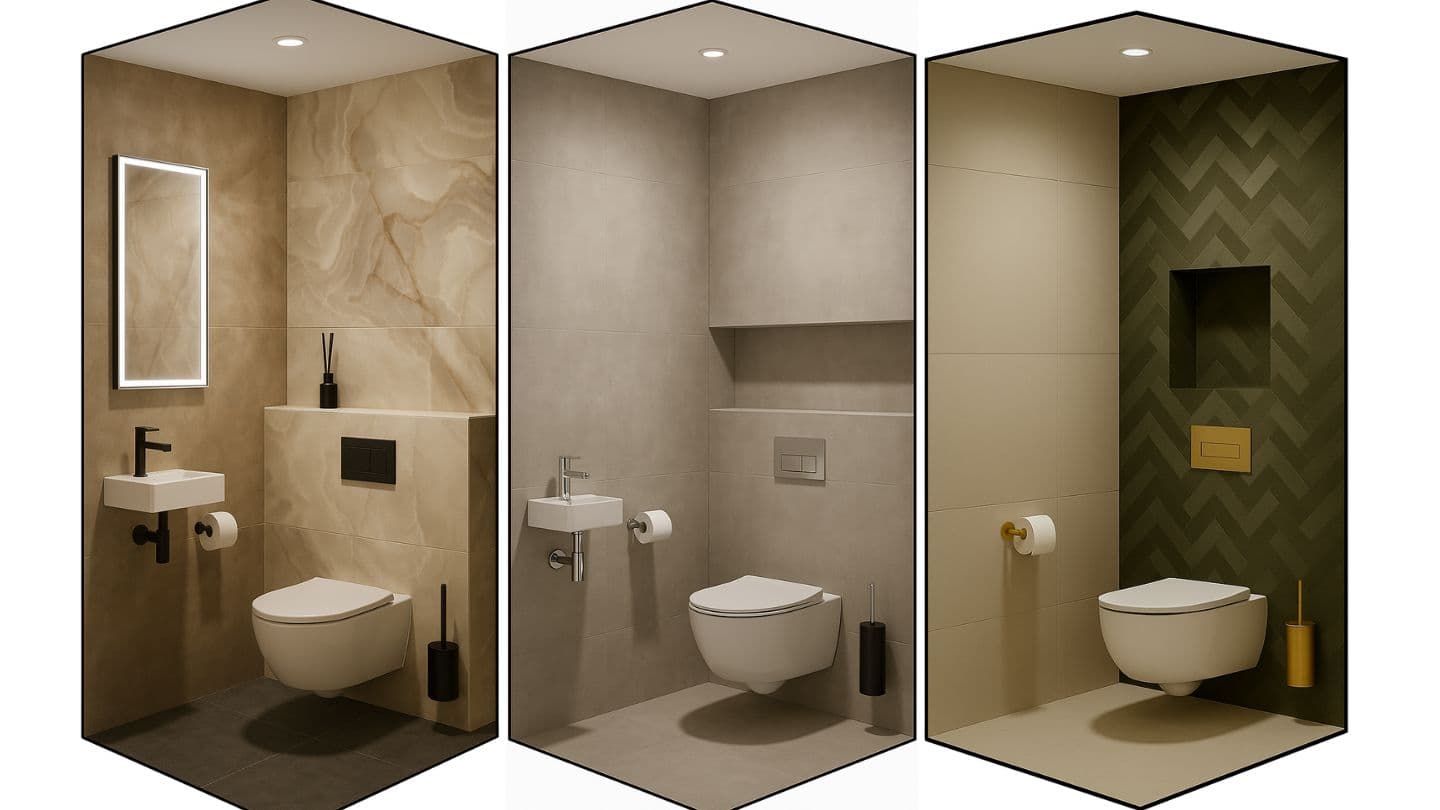 Complete toilet renovatie met hangend toilet - Modern design voorbeeld
