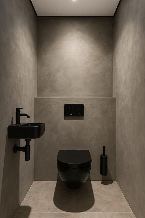 Industrieel toilet met betonciré