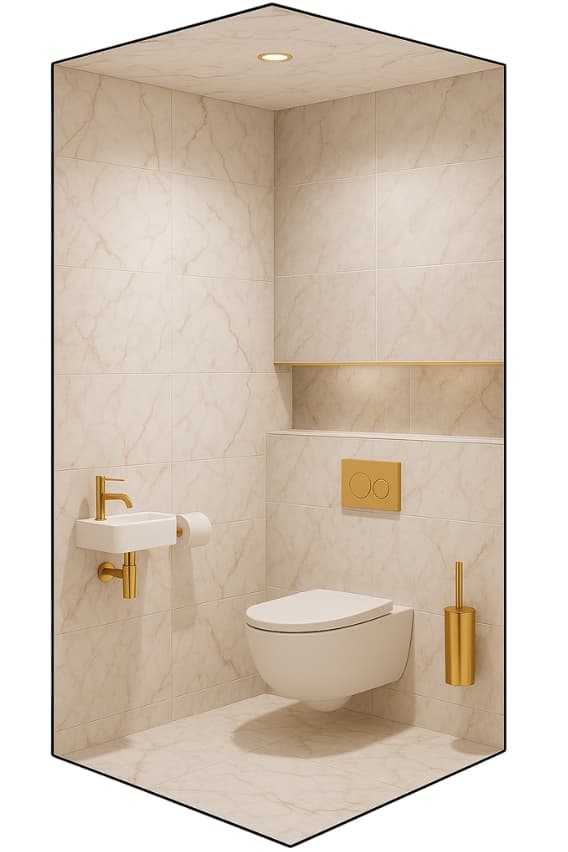 In Gold We Trust Dubai Deluxe stijl voor toilet renovatie