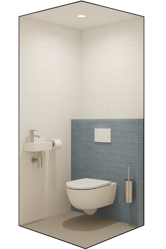 Modern Blauw stijl voor toilet renovatie