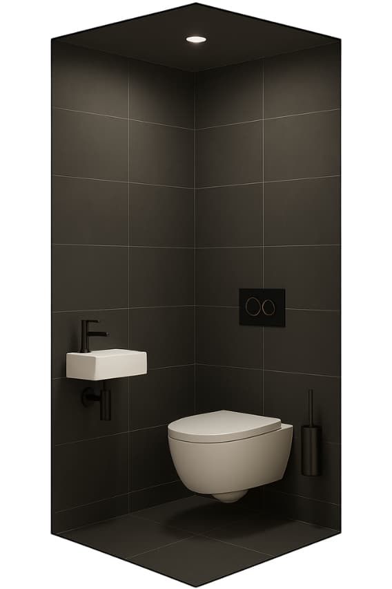 Modern Zwart Deluxe stijl voor toilet renovatie