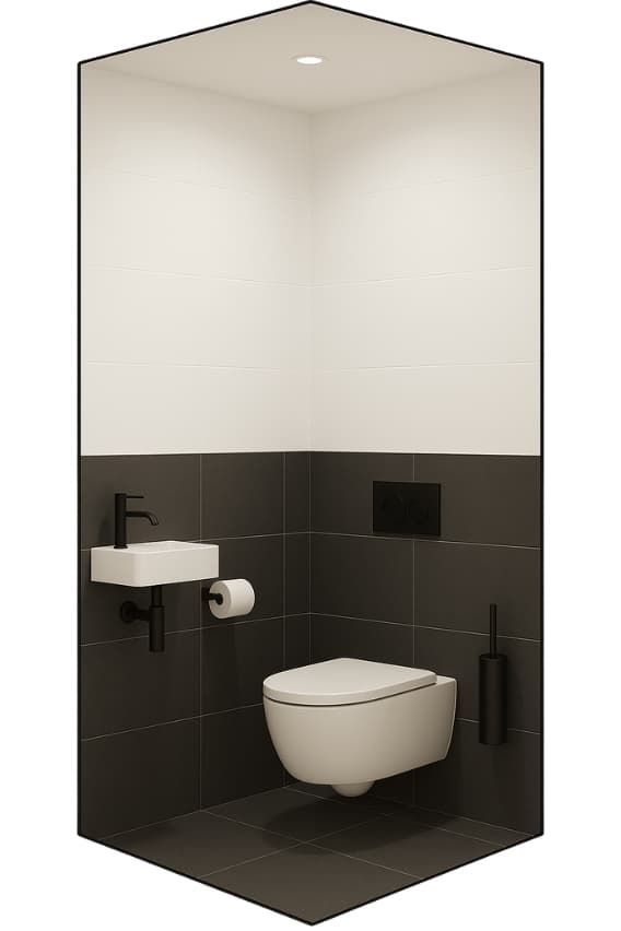 Modern Zwart stijl voor toilet renovatie
