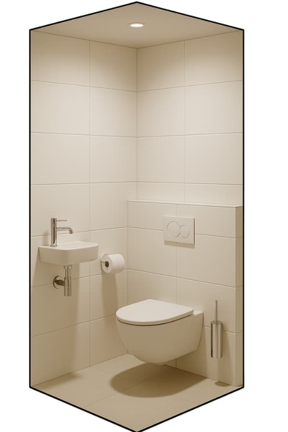 Modern stijl voor toilet renovatie